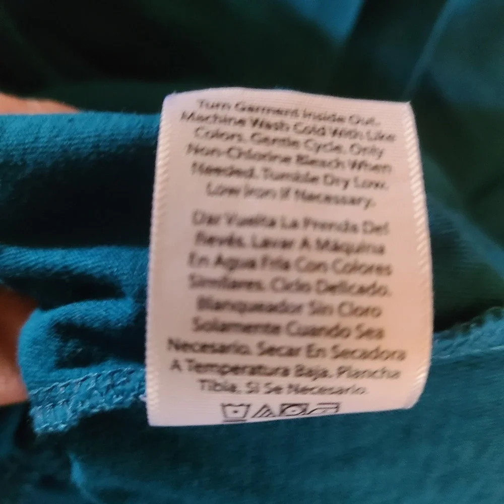 Time and Tru Tiered Dress Women XXL 20 Teal Flutter Sleeve Pockets 100% Cotton - Picture 9 of 9